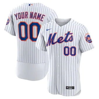 mens nike white new york mets home authentic custom jersey_